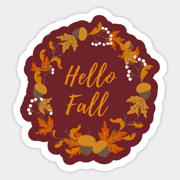 Hello Fall Autumn Design Sticker by Ken Adams Store